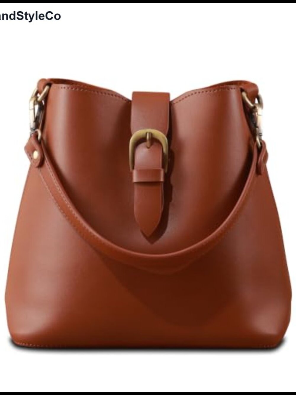 Vegan Leather Bucket Bag for Women Adjustable Shoulder Bag Crossbody Purse with